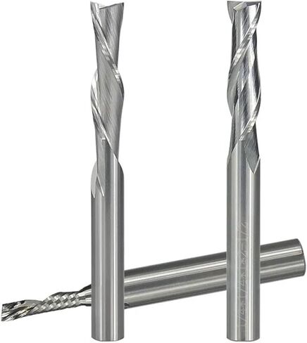 Bawho end end Mill 1/4 بوصة ساقان اليسار/اليمين جهاز التوجيه CNC بت نقش قطعة طحن كربيد البت لقطع الألومنيوم المعدني 1PCs (6.35x3.175x12.7x50.8-01) in Saudi Arabia