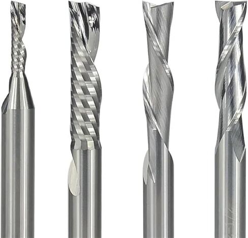 Bawho end end Mill 1/4 بوصة ساقان اليسار/اليمين جهاز التوجيه CNC بت نقش قطعة طحن كربيد البت لقطع الألومنيوم المعدني 1PCs (6.35x3.175x12.7x50.8-01) in Saudi Arabia