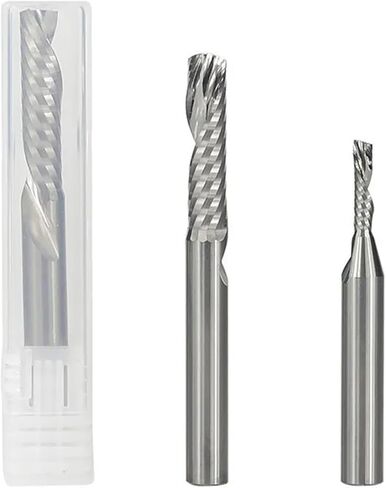 Bawho end end Mill 1/4 بوصة ساقان اليسار/اليمين جهاز التوجيه CNC بت نقش قطعة طحن كربيد البت لقطع الألومنيوم المعدني 1PCs (6.35x3.175x12.7x50.8-01) in Saudi Arabia
