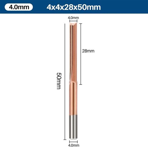Straight Slot Wood Cutter 2 Flute Straight Milling Cutter TiCN Coating 4mm Shank Tungsten Steel Milling Cutter for Wood MDF 1Pcs(4x25) in Saudi Arabia