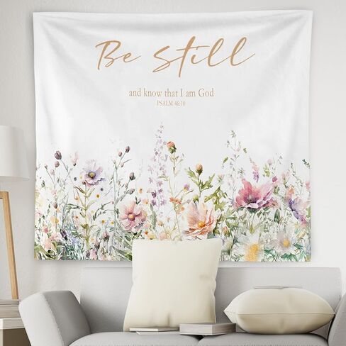 Wnagt Western Christian Tapestry Wall Hanging ، ديكور الجدار الديني ، مزامير 73:26 BIBLE VERSE CHRISTION WALLING BLANEET DICT لغرفة صلاة غرفة المعيشة ، غرفة نوم 50 × 60 بوصة in Kuwait