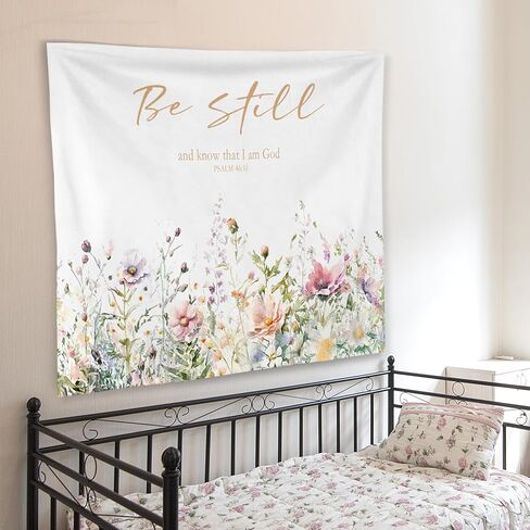 Wnagt Western Christian Tapestry Wall Hanging ، ديكور الجدار الديني ، مزامير 73:26 BIBLE VERSE CHRISTION WALLING BLANEET DICT لغرفة صلاة غرفة المعيشة ، غرفة نوم 50 × 60 بوصة in Kuwait