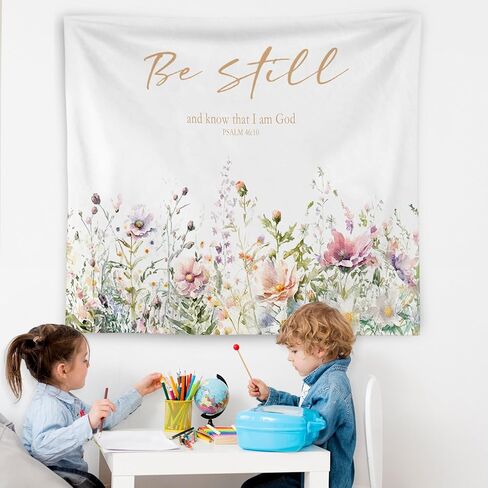Wnagt Western Christian Tapestry Wall Hanging ، ديكور الجدار الديني ، مزامير 73:26 BIBLE VERSE CHRISTION WALLING BLANEET DICT لغرفة صلاة غرفة المعيشة ، غرفة نوم 50 × 60 بوصة in Kuwait