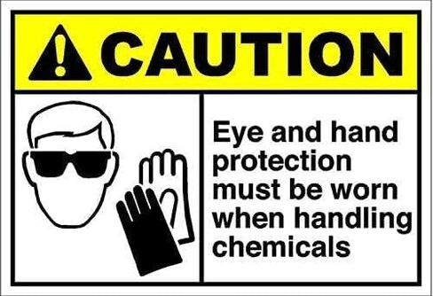 Eye And Hand Protection Must Be Worn Caution Oshaansi Aluminum Metal Sign Wall Decor 8x12 Inch in Saudi Arabia