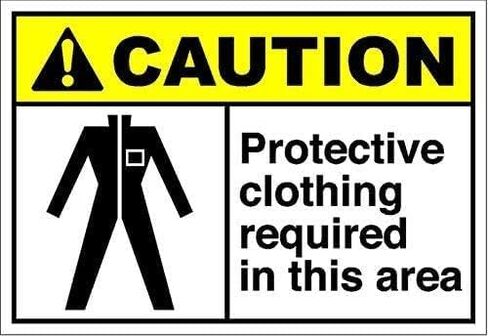 Protective Clothing Required In This Area Caution Oshaansi Aluminum Metal Sign Wall Decor 8x12 Inch in Kuwait