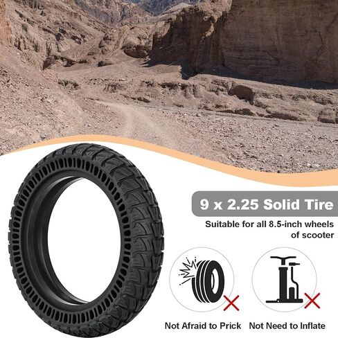 9 بوصة 9x2.25 إطار صلب لجميع الدراجات البخارية الكهربائية 9.0 بوصة ، لا مطلوب من التضخم ، إطار بديل لـ Xiaomi M365/Pro 2/Hiboy S2/Kugoo M4 Scooter (2 PCS) in Kuwait