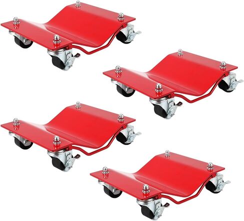 مجموعة Car dolly من 4-10000 رطل دمى عجلة الثقيلة للسيارات المتحركة والشاحنات وسيارات الدفع الرباعي - 2.5 بوصة العذراء مع الإطار الصلب المقوى وتصميم مضاد للانزلاق - المرآب ، محرك مركبة متجر السيارات in Kuwait