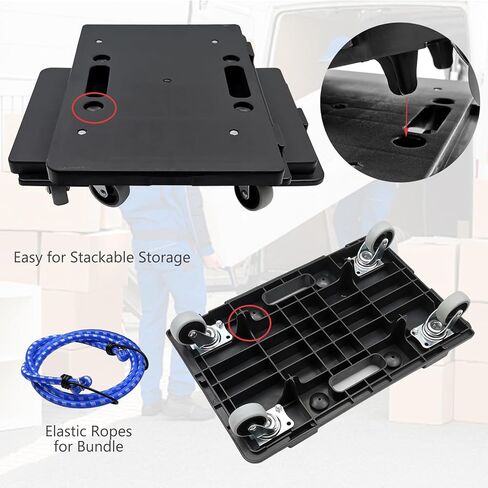 الأثاث dolly ، محرك الأثاث المحمول مع 4 عجلات ثقيلة Dolly Dolly لنقل الأثاث 440 رطلا سعة التصميم dolly cart (1 ، الأسود) in Kuwait