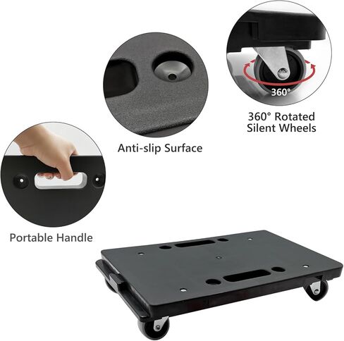 الأثاث dolly ، محرك الأثاث المحمول مع 4 عجلات ثقيلة Dolly Dolly لنقل الأثاث 440 رطلا سعة التصميم dolly cart (1 ، الأسود) in Kuwait