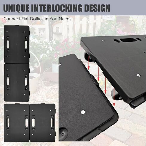 الأثاث dolly ، محرك الأثاث المحمول مع 4 عجلات ثقيلة Dolly Dolly لنقل الأثاث 440 رطلا سعة التصميم dolly cart (1 ، الأسود) in Kuwait