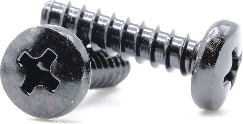 ReplacementScrews ST4 x 16mm Metric Coarse Thread Self Tapping Screws (4mm Diameter, 16mm Length, Blunt Tip) Pan Head Phillips Drive - Black Oxide (Pack of 5) in Saudi Arabia