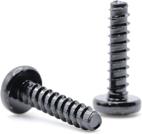 ReplacementScrews ST4 x 16mm Metric Coarse Thread Self Tapping Screws (4mm Diameter, 16mm Length, Blunt Tip) Pan Head Phillips Drive - Black Oxide (Pack of 5) in Saudi Arabia