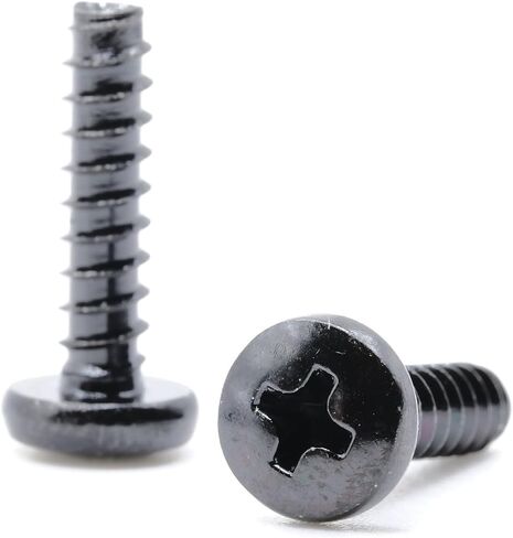 ReplacementScrews ST4 x 16mm Metric Coarse Thread Self Tapping Screws (4mm Diameter, 16mm Length, Blunt Tip) Pan Head Phillips Drive - Black Oxide (Pack of 5) in Saudi Arabia