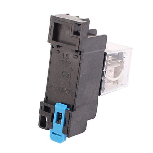 2pcs HH52P-L DC 12V Coil 8Screw Terminal 35mm DIN Rail Rail Red Relay W Socket in Saudi Arabia