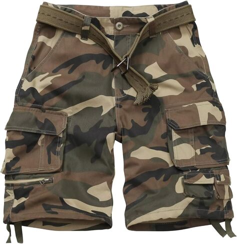 Cargo Short for Men, Camo Hiking Shorts, Relaxed Fit Casual Work Bermuda Short with Multi Pockets 5521 C29 Camo 33 in Kuwait