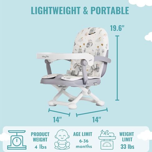 Dream On Me Munch N Go Booster Seat for Dining Table, Lightweight Compact Fold Travel Booster Seat, 3-in-1 Convertible, Four Level Height Adjustment and Easy Tray Removal in Saudi Arabia