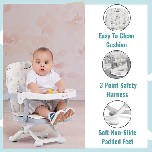 Dream On Me Munch N Go Booster Seat for Dining Table, Lightweight Compact Fold Travel Booster Seat, 3-in-1 Convertible, Four Level Height Adjustment and Easy Tray Removal in Saudi Arabia