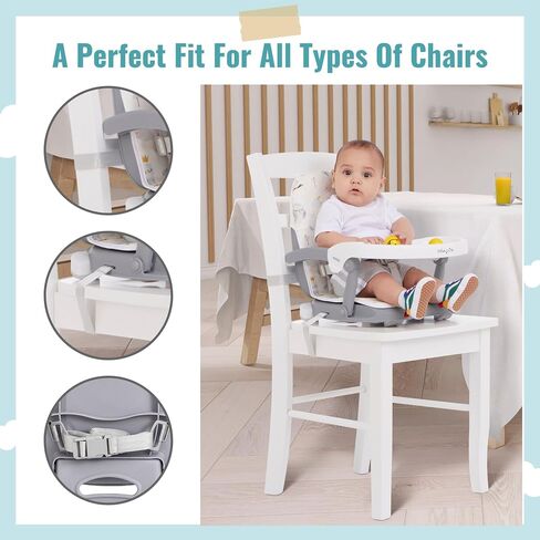 Dream On Me Munch N Go Booster Seat for Dining Table, Lightweight Compact Fold Travel Booster Seat, 3-in-1 Convertible, Four Level Height Adjustment and Easy Tray Removal in Saudi Arabia