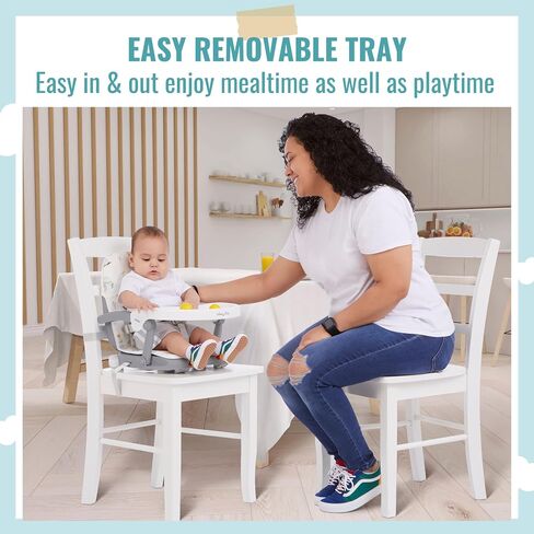 Dream On Me Munch N Go Booster Seat for Dining Table, Lightweight Compact Fold Travel Booster Seat, 3-in-1 Convertible, Four Level Height Adjustment and Easy Tray Removal in Saudi Arabia