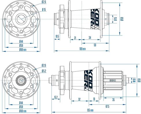 Bestparts متوافق مع Koozer XM490 Pro Mtb Hub Set 32 ​​Hole Quick Release ، Hg Hub بديل لـ Shimano 8-11 السرعة و Sram 8-10 ، Hub الأمامي 9x100mm+ المحور الخلفي 10x135mm in Saudi Arabia