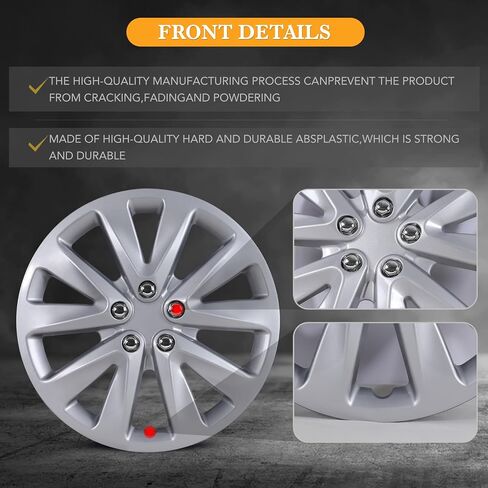 16 "أغطية حافة العجلات العالمية الممتازة - مجموعة من 4 أسماك أسود غير لامع ، ABS و PC Material Hub Protectory ، قبعات استبدال Snap -On للسيارة ، شاحنة بيك آب ، سيارات الدفع الرباعي - 16 بوصة أسود غير لامع in Saudi Arabia
