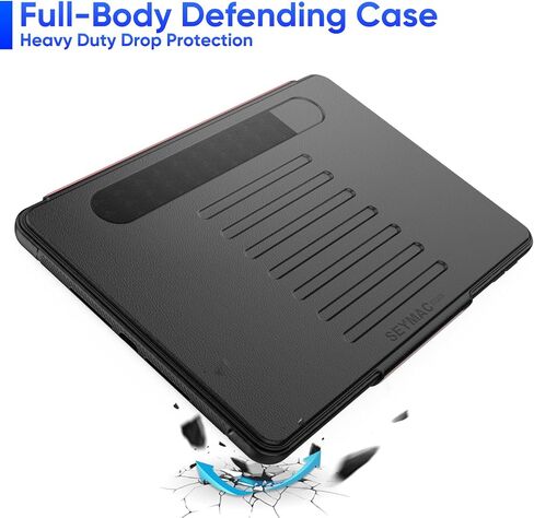SEYMAC stock Case for iPad (A16) 11th/10th Generation 11/10.9'', Full-Body Drop Protection,[Stitched Slim Pencil Sleeve],Strong Magnetic Auto Sleep Case, Absorbing Multi-Angles Stand, Card Slot- Black in Kuwait