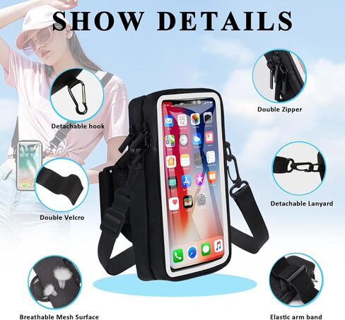 حامل هاتف MOVOYEE لتشغيل محفظة الهاتف الخلوي للنساء والرجال والأطفال، iPhone 14 13 12 11 Pro Max Xs X 8 7 6 Plus SE Mini Galaxy Ultra Edge S22 S21 S20 Note 20 10 حقيبة ذراع للمشي in Kuwait