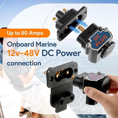 قابس محرك التصيد ، 80AMP مقاوم للماء موصل طاقة DC ل 12 فولت/24 فولت/48 فولت قارب بحري مع طقم اتصال سريع in Kuwait