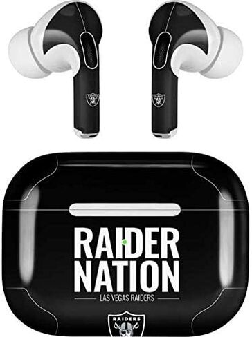 Skinit Skinit Audio Audio Skin متوافق مع Apple Airpods Pro - تصميم فريق NFL Las Vegas Raiders المرخص رسميًا in Saudi Arabia
