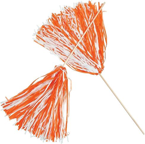 Fun Express - 2Tone Spirit Pom -org/WHT - Toys - Play Active - Pom - POMS - 24 قطعة in Saudi Arabia