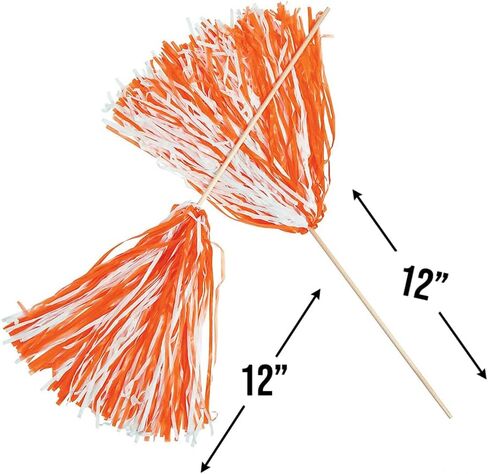 Fun Express - 2Tone Spirit Pom -org/WHT - Toys - Play Active - Pom - POMS - 24 قطعة in Saudi Arabia