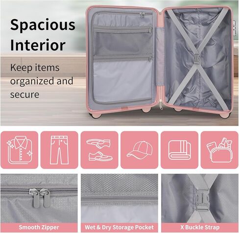 22x14x9 Airline Approved Vintage Style Carry On Luggage with Backpack Sets for Men, ABS+PC Hardshell Small 20 inch Retro Suitcase with Protective Cover & Tag (Black Brown, 20in/BP/TB) in Kuwait