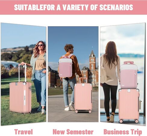 22x14x9 Airline Approved Vintage Style Carry On Luggage with Backpack Sets for Men, ABS+PC Hardshell Small 20 inch Retro Suitcase with Protective Cover & Tag (Black Brown, 20in/BP/TB) in Kuwait