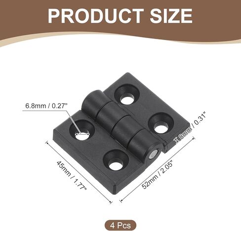 uxcell 2pcs مفصلات قابلة للتعديل 180 درجة ، 45mmmx52mm nylon loac table مفصلية ، مفصلية أوراق الباب ذات الأبواب الخشبية لتناول الطعام ومراكز الطاولة ، الأسود in Saudi Arabia