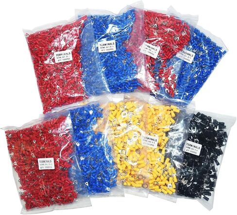 SV1.25/2/3.5/5.5 500pcs/spade معبأة معبأة الموصل السلك المعزول Terminal SV1.25-5.5 موصل سلك الكابل (الأزرق ، SV3.5-5 (500pcs)) in Saudi Arabia
