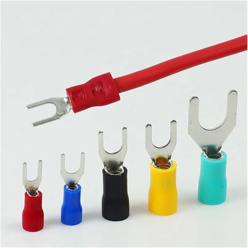 SV1.25/2/3.5/5.5 500pcs/spade معبأة معبأة الموصل السلك المعزول Terminal SV1.25-5.5 موصل سلك الكابل (الأزرق ، SV3.5-5 (500pcs)) in Saudi Arabia