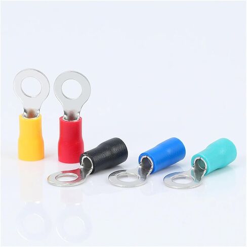 50 PCS RV Terminal Lug Wire Connector Insulated Cable Connector Ring Crimp Terminal RV1.25/2/5.5 22-10AWG 0.5-6mm2(RV2-6) in Saudi Arabia