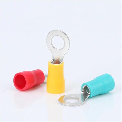 50 PCS RV Terminal Lug Wire Connector Insulated Cable Connector Ring Crimp Terminal RV1.25/2/5.5 22-10AWG 0.5-6mm2(RV2-6) in Saudi Arabia