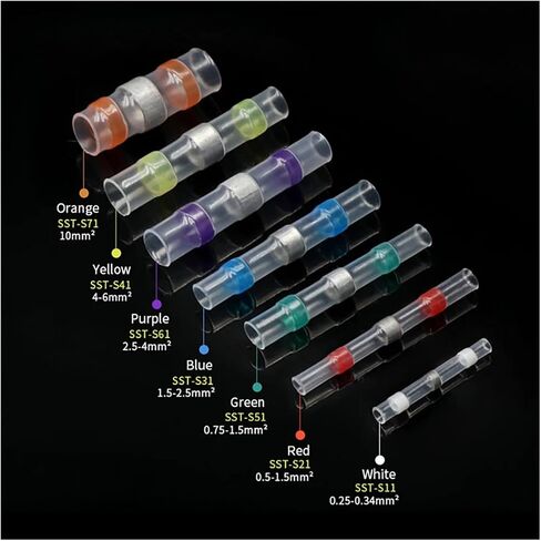 Waterproof Solder Sealed Heat Shrink Butt Wire Connector Cable Connector Terminal Insulated Wire Connector Terminal(Red) in Saudi Arabia