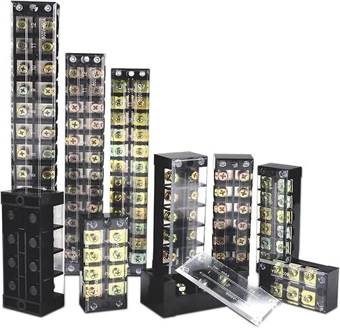 Double Row Fence Screw Terminal Block TB-1512 with Wire Connector 600V 15A 3/4/6/8/10/12 Parallel Position Box 1PC(TB1503,Iron Conductor) in Saudi Arabia