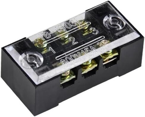 Double Row Fence Screw Terminal Block TB-1512 with Wire Connector 600V 15A 3/4/6/8/10/12 Parallel Position Box 1PC(TB1503,Iron Conductor) in Saudi Arabia