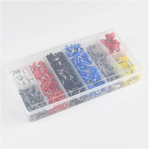 1200 Piece Wire Ferrule, Insulated Crimp Pin Terminal Kit for Projects, AWG 24-7, 8 Sizes, Ferrule Crimp Kit in Saudi Arabia
