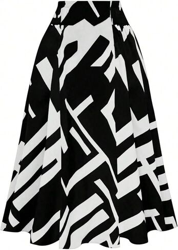 Gorglitter Women's Bow Midi Skirt Y2K Color Block Tie Bitted High High in Kuwait