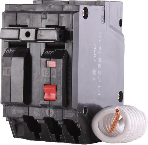 GE Q-Line TEST TEST SELF GROUND CIRCLE BRUSLER ، 120/240 VAC ، 15 A ، 10 KA ، 2 أعمدة ، رحلة غير قابلة للترتيب in Saudi Arabia