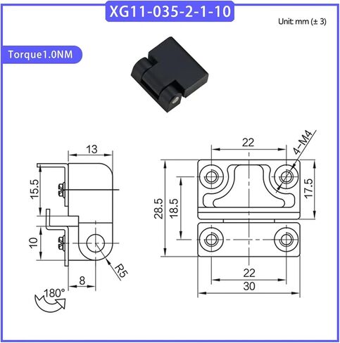 Zinc Alloy Damping Hinge with Torque Adjustable Pivot 1Pcs(XG11-035-1-1-20) in Saudi Arabia