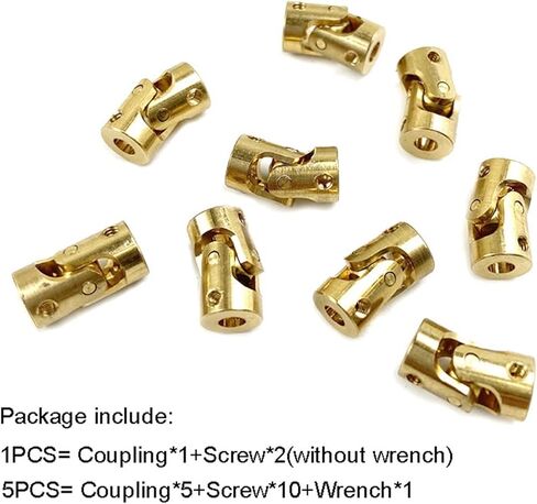 المفاصل العالمية 5/1pcs 3 مم مصغر اقتران النحاس الشامل RC قارب القارب CARTAL CARDAN CORDAN CONDAND MOTIN in Kuwait