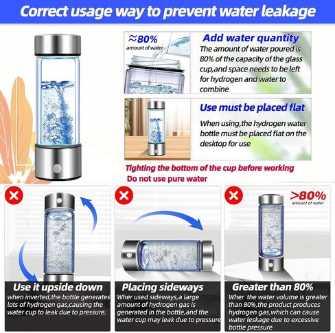مولد زجاجة ماء الهيدروجين 2 حزمة 2025 W SPE/PEM Tech Water Eonizer ، آلة الماء المهدرج المحمولة تحسين الماء في 3 دقائق غنية بالهيدروجين in Kuwait