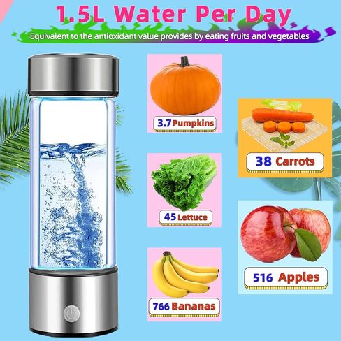 مولد زجاجة ماء الهيدروجين 2 حزمة 2025 W SPE/PEM Tech Water Eonizer ، آلة الماء المهدرج المحمولة تحسين الماء في 3 دقائق غنية بالهيدروجين in Kuwait