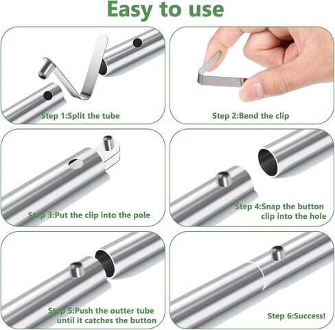 8 Pieces Paddle Spring Snap Clips Push Button Spring Clips Kayak Tent Pole Clip Stainless Steel Push Pin Clip Tent Pole Pushes Button Springs Locking Tube Pins for Kayak Paddles Camping Tents Poles in Saudi Arabia