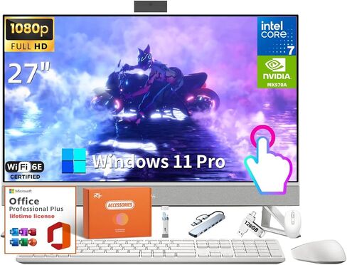 Dell i3477-3666GLD-PUS Inspiron 24 3477 All-in-One-23.8" Anti-Glare- Touch - Intel i3- 8GB Memory- 1 TB SATA HD-IntelR HD Graphics 620, Gold 3-in-1 Media Card Reader in Kuwait